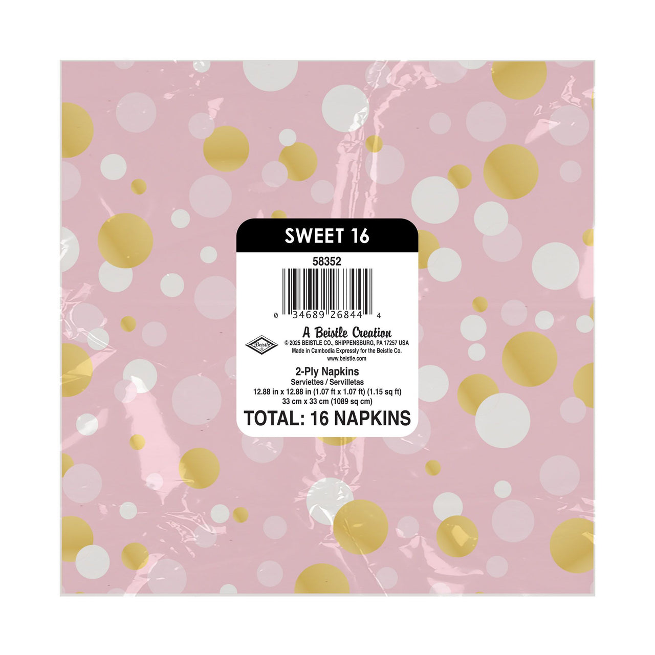 Sweet 16 Luncheon Napkins - 2-Ply Birthday Party Supplies (16 Ct)