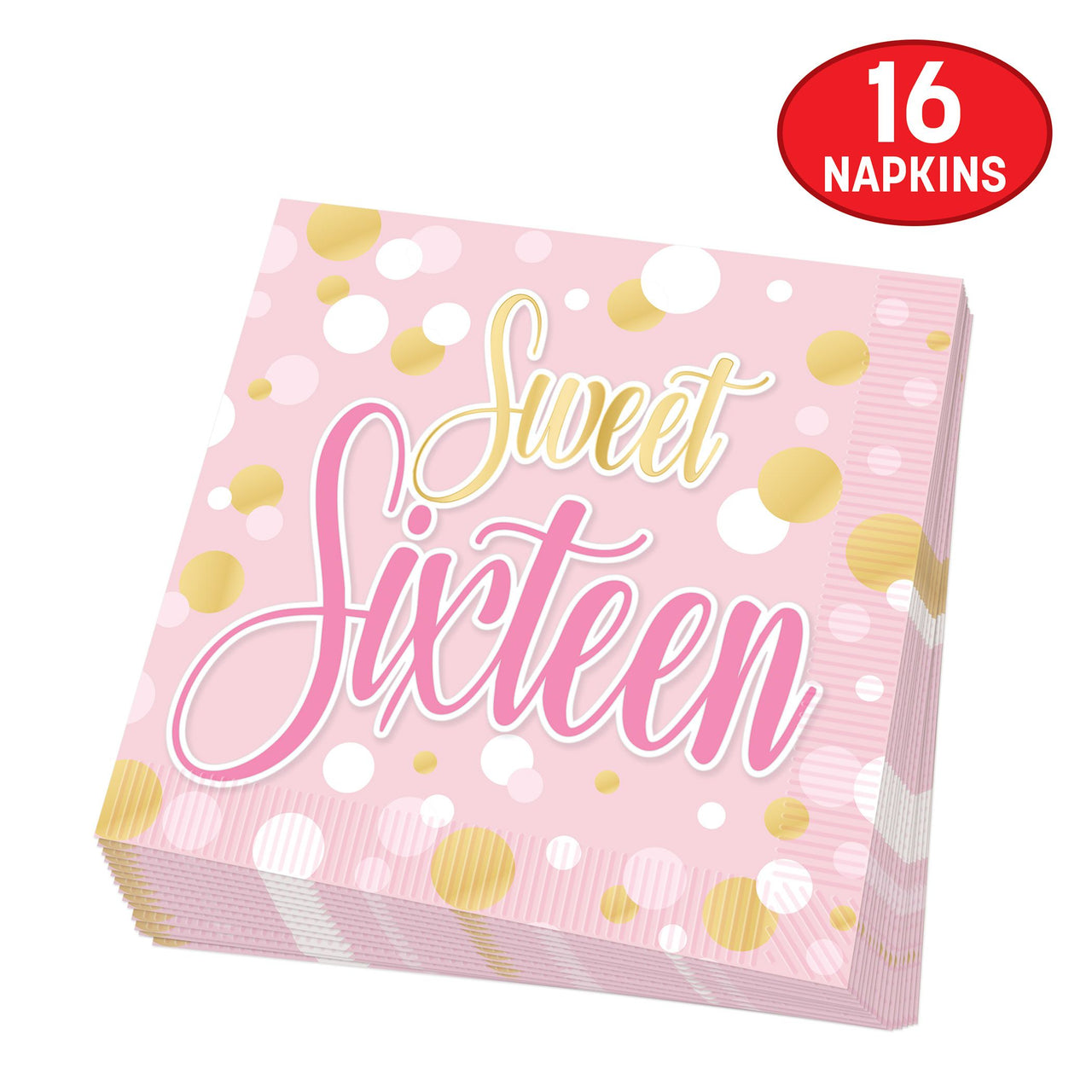 Sweet 16 Luncheon Napkins - 2-Ply Birthday Party Supplies (16 Ct)