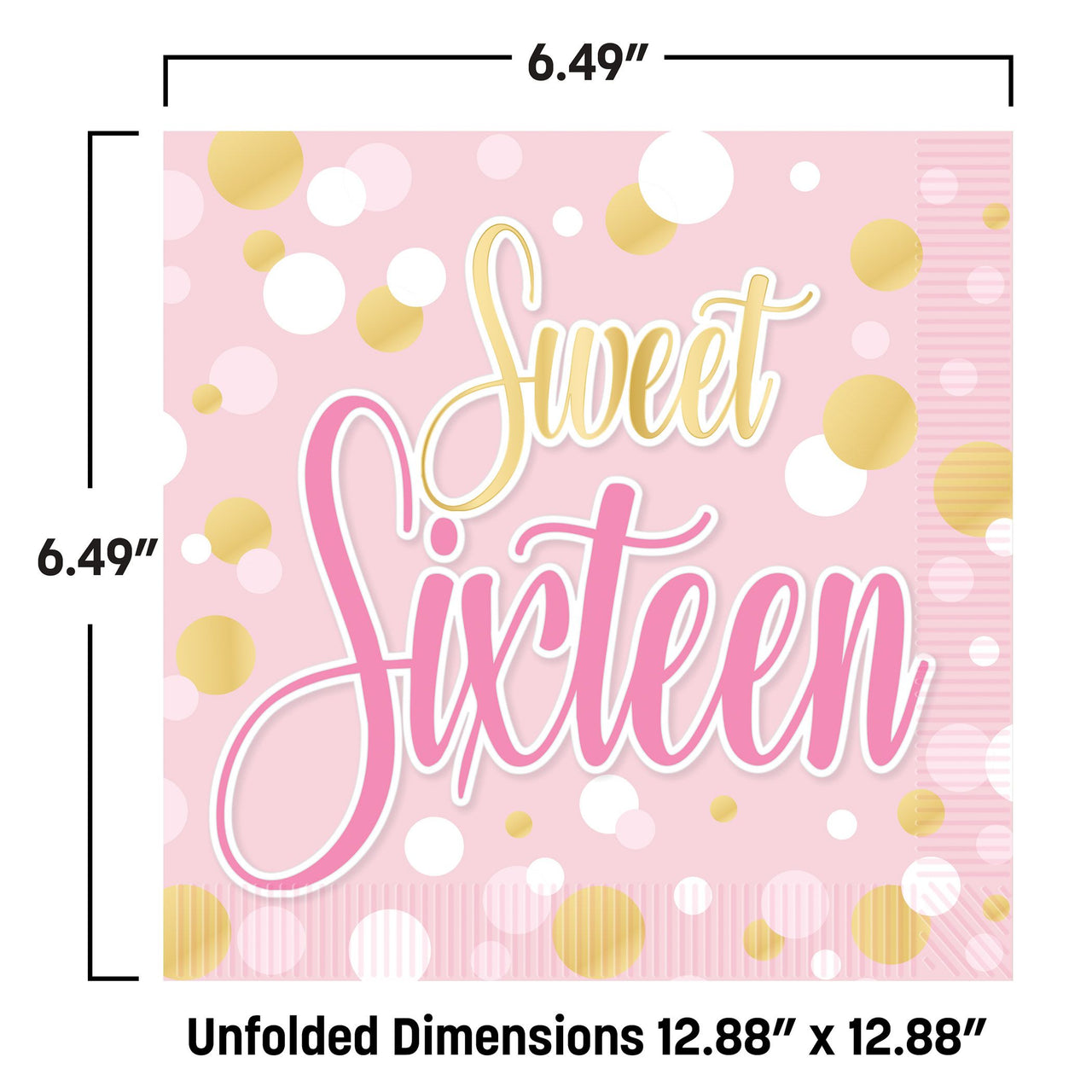 Sweet 16 Luncheon Napkins - 2-Ply Birthday Party Supplies (16 Ct)
