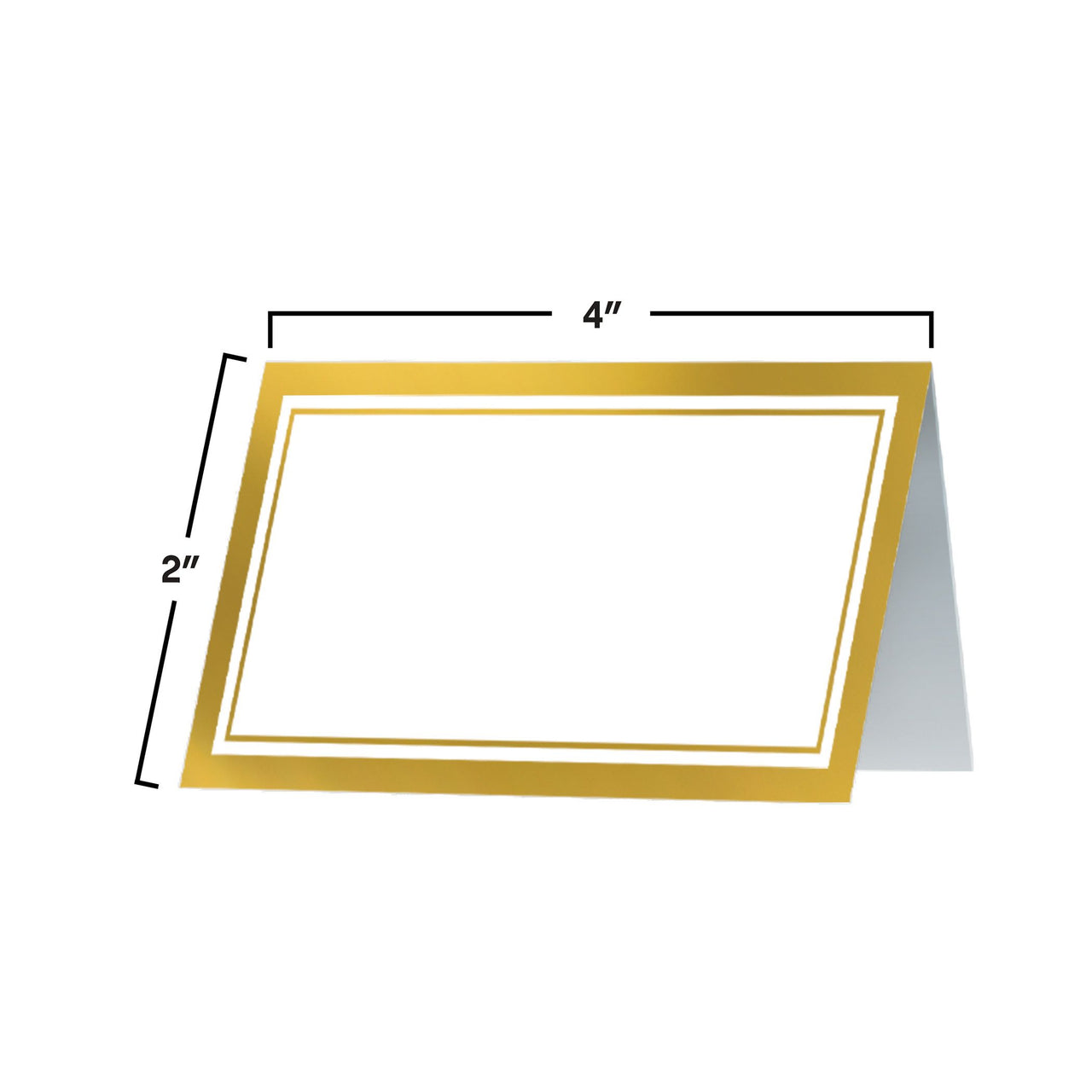 Elegant White & Gold Border Place Cards (50 Pack)
