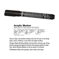 Black Washable Window Marker - Indoor & Outdoor Use