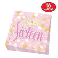Sweet 16 Beverage Napkins (16-Count) - 2-Ply Party Supplies
