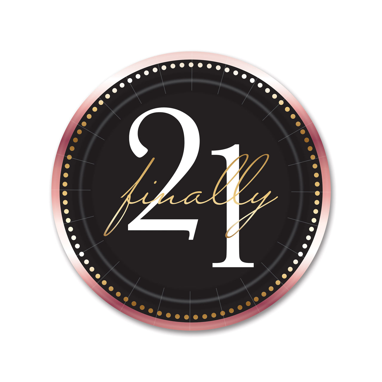 Finally 21 Dessert Plates (8-Count) - 7 Inch Cake Plates