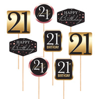 Finally 21 Centerpiece Sticks (8-Count) - Four Designs