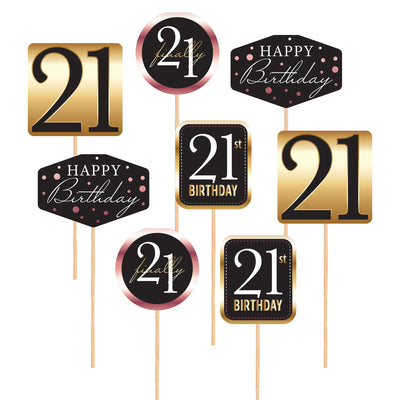 Finally 21 Centerpiece Sticks (8-Count) - Four Designs