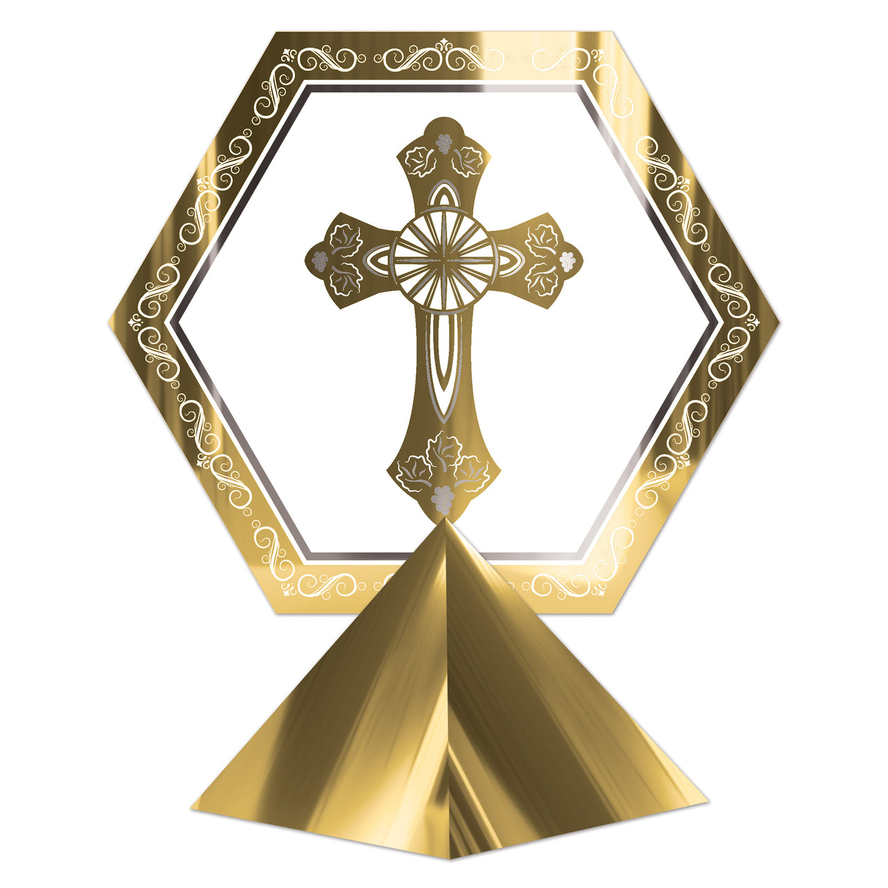 Gold 3-D Foil Religious Centerpiece - 11.5 x 10.25 Inch