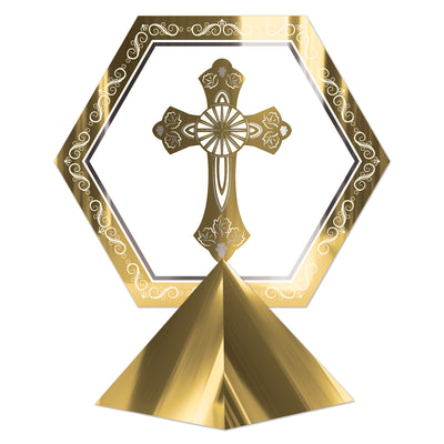 Gold 3-D Foil Religious Centerpiece - 11.5 x 10.25 Inch