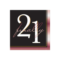 Finally 21 Beverage Napkins (16-Count) - Two-Ply Cocktail Size