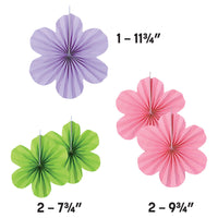 Flower Accordion Paper Fans (5-Pack) - Assorted Pastel Sizes - view 5
