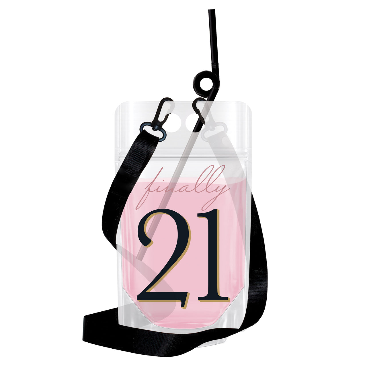 Finally 21 Drink Pouches (6-Count) - Lanyards and Straws