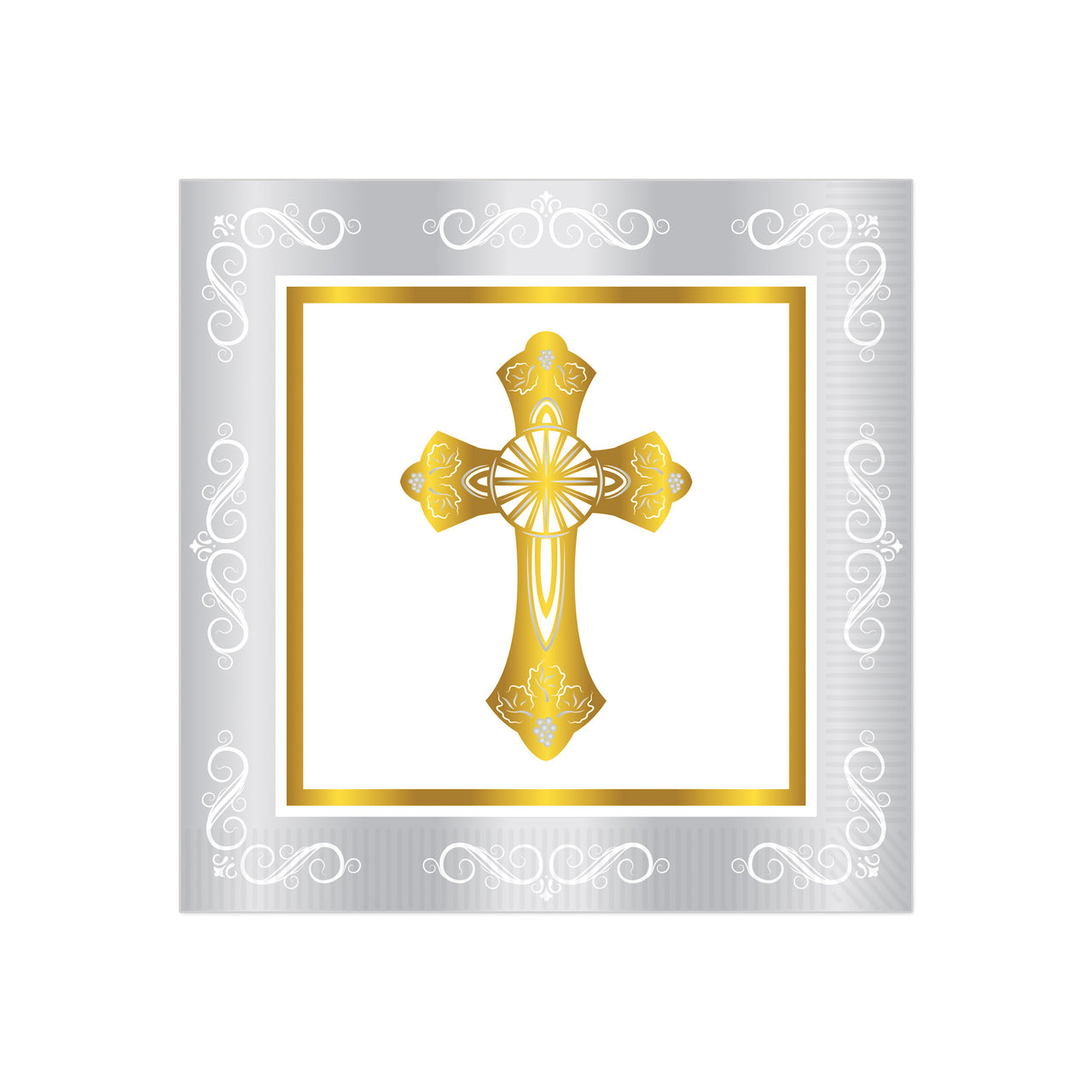 Gold First Communion Beverage Napkins (16-Count) - Two-Ply