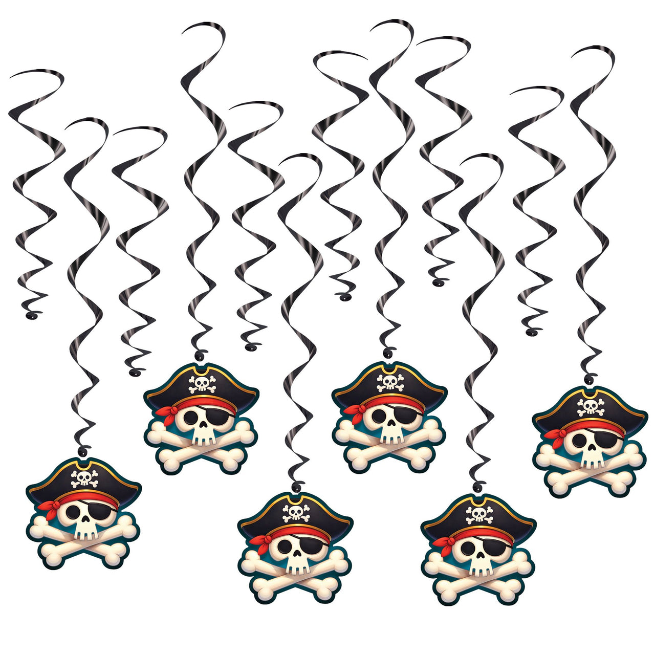 Pirate Whirls (12-Count) - Hanging Ceiling Decorations