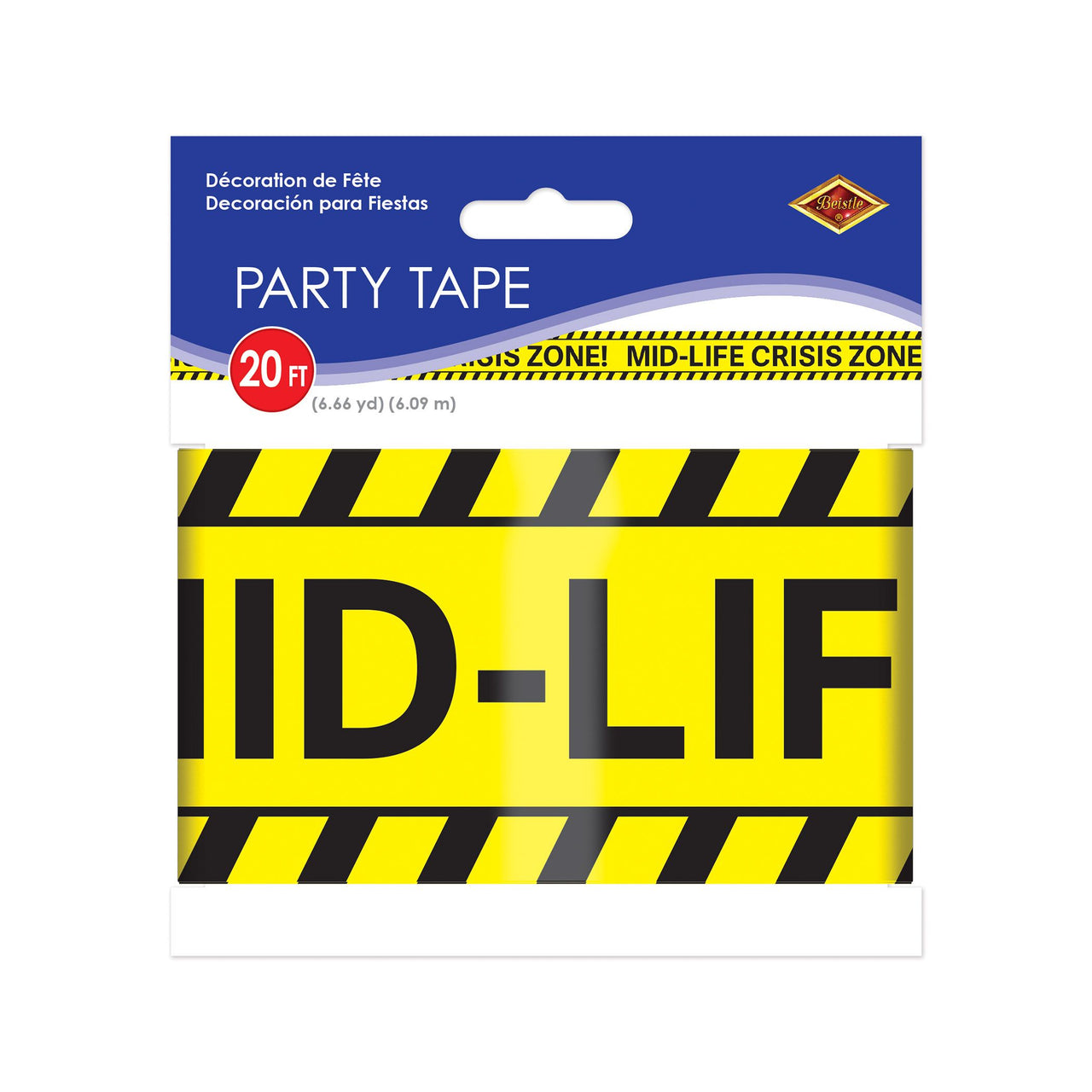 Mid-Life Crisis Zone Party Tape - 3 Inch x 20 Ft Roll - view 3