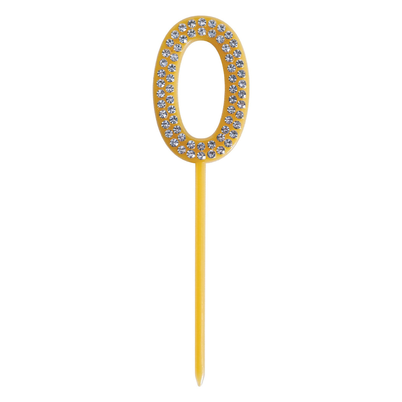 Number 0 Cake Topper Pick - 4 Inch Molded Plastic Number