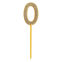 Number 0 Cake Topper Pick - 4 Inch Molded Plastic Number