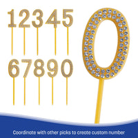 Number 0 Cake Topper Pick - 4 Inch Molded Plastic Number - view 4