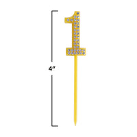 Number 1 Cake Topper Pick - 4 Inch First Birthday Topper - view 5