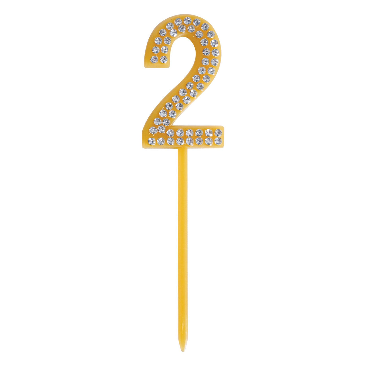 Number 2 Cake Topper Pick - 4 Inch Molded Cake Decoration