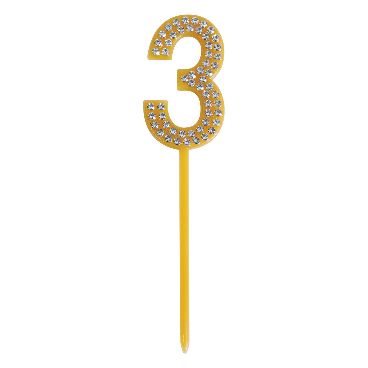 Number 3 Cake Topper Pick - 4 Inch Number Cake Decoration