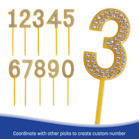 Number 3 Cake Topper Pick - 4 Inch Number Cake Decoration - view 4