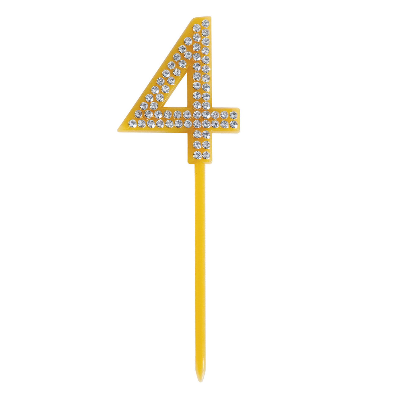 Number 4 Cake Topper Pick - 4 Inch Plastic Number Topper