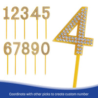 Number 4 Cake Topper Pick - 4 Inch Plastic Number Topper - view 4