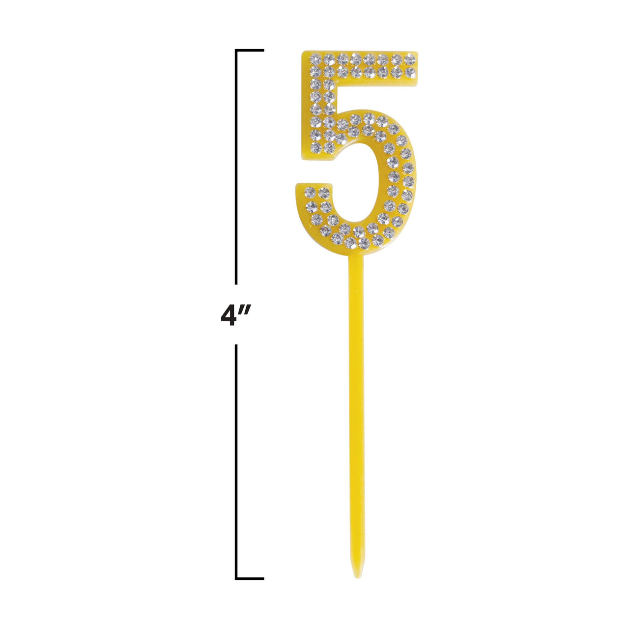 Number 5 Cake Topper Pick - 4 Inch Birthday Cake Number - view 5