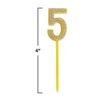 Number 5 Cake Topper Pick - 4 Inch Birthday Cake Number - view 5
