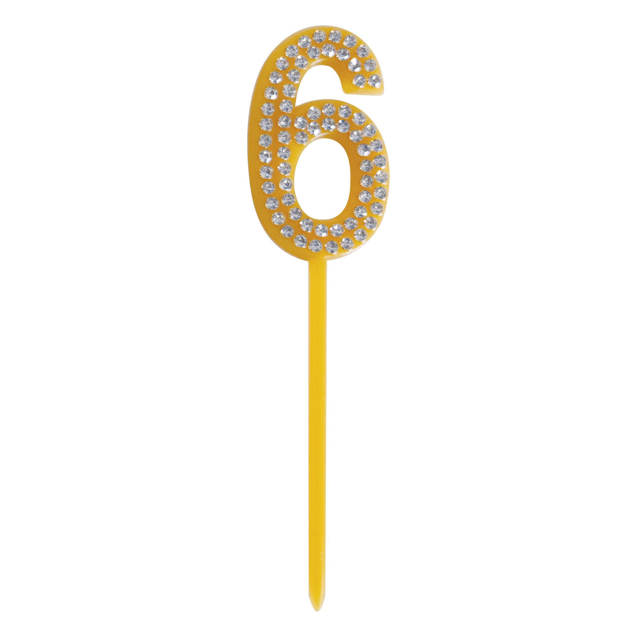 Number 6 Cake Topper Pick - 4 Inch Molded Number Pick