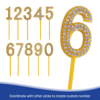 Number 6 Cake Topper Pick - 4 Inch Molded Number Pick - view 4