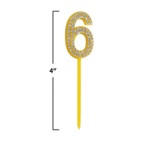Number 6 Cake Topper Pick - 4 Inch Molded Number Pick - view 5