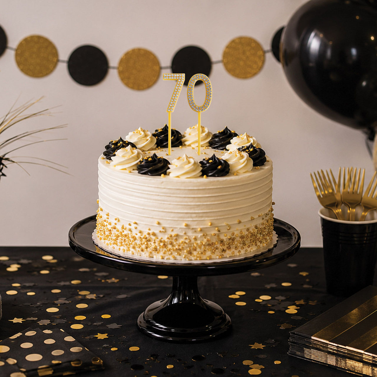 Number 7 Cake Topper Pick - 4 Inch Cake Number Decoration - view 2