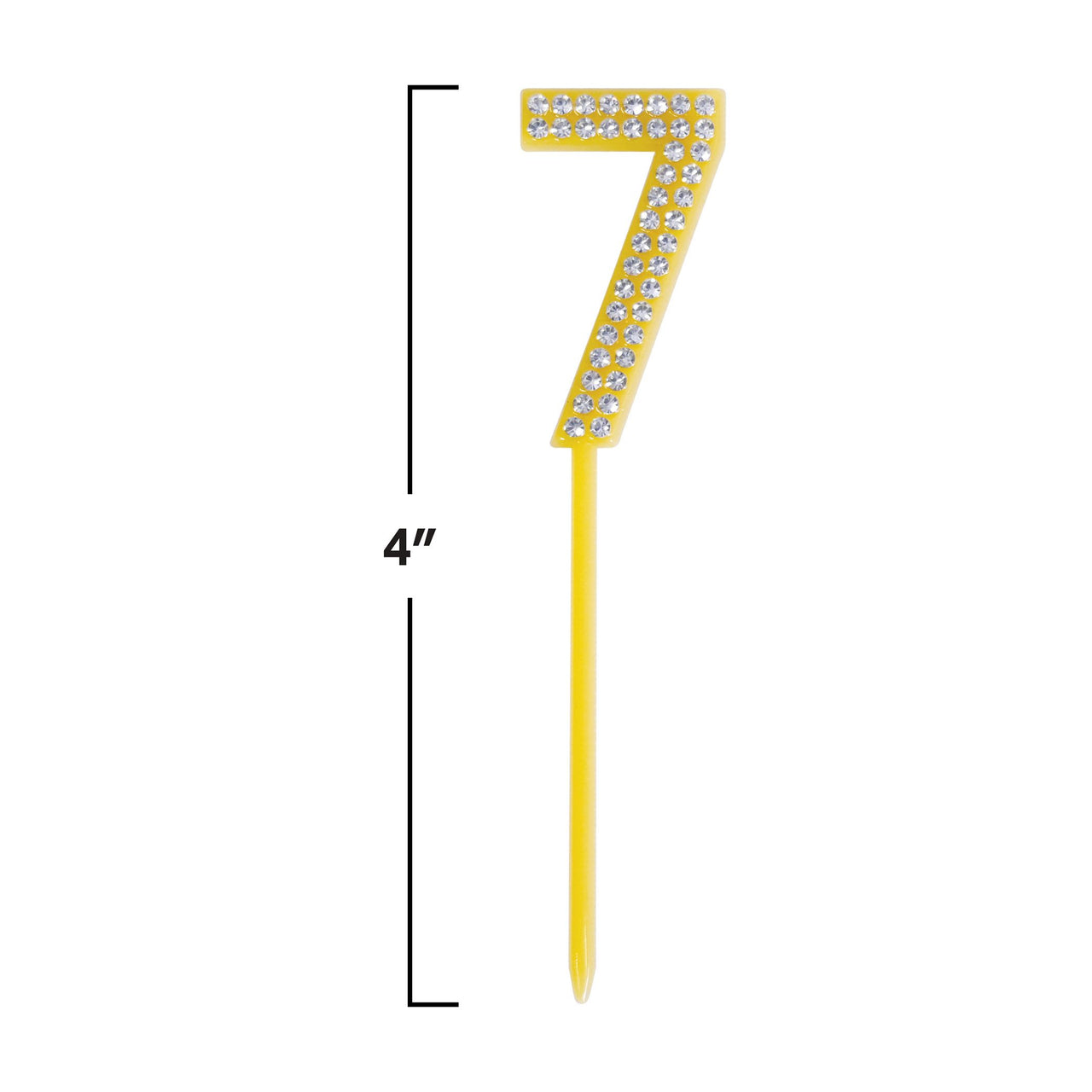 Number 7 Cake Topper Pick - 4 Inch Cake Number Decoration - view 5