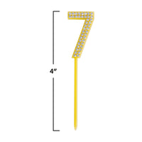 Number 7 Cake Topper Pick - 4 Inch Cake Number Decoration - view 5
