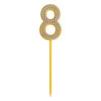 Number 8 Cake Topper Pick - 4 Inch Plastic Cake Topper