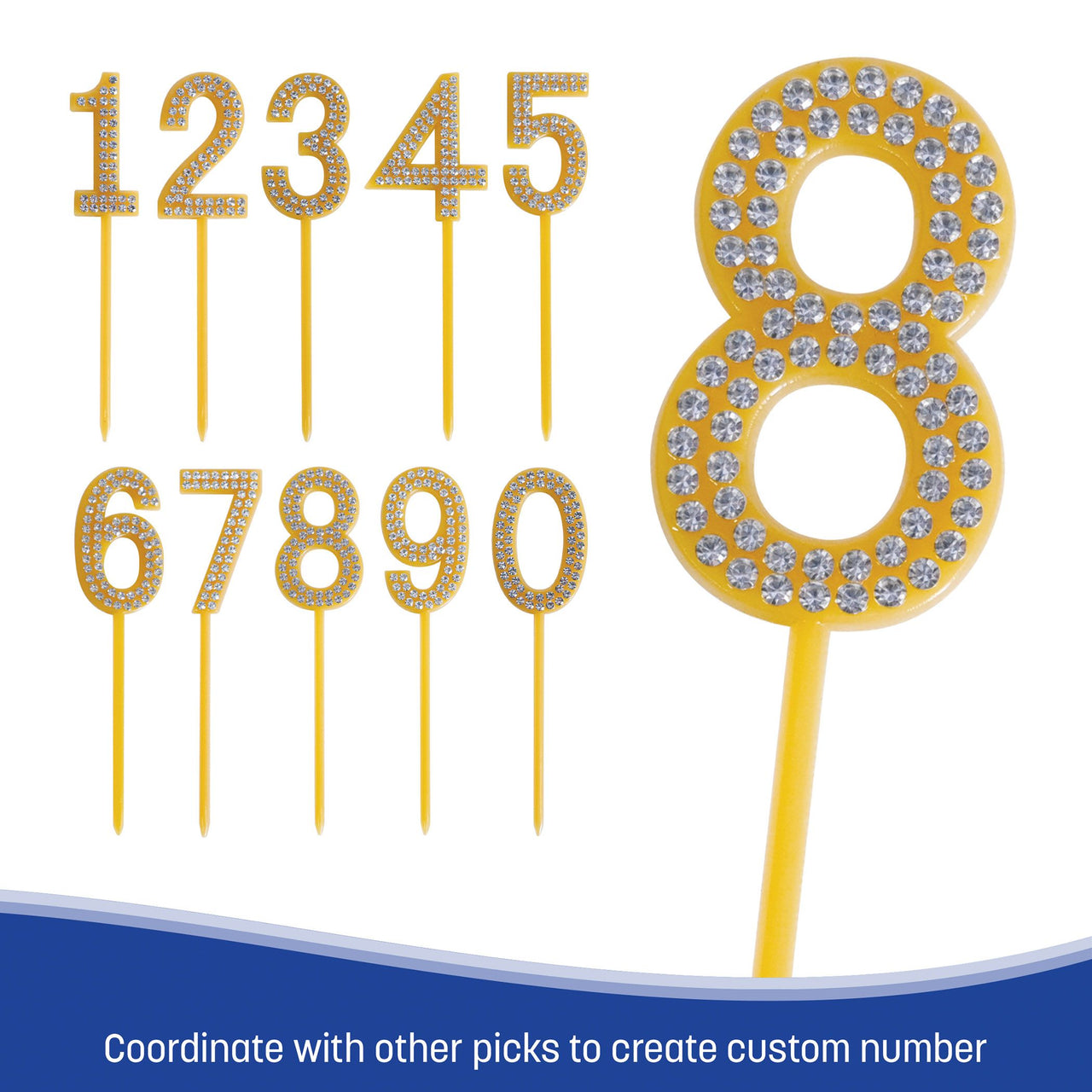 Number 8 Cake Topper Pick - 4 Inch Plastic Cake Topper - view 4