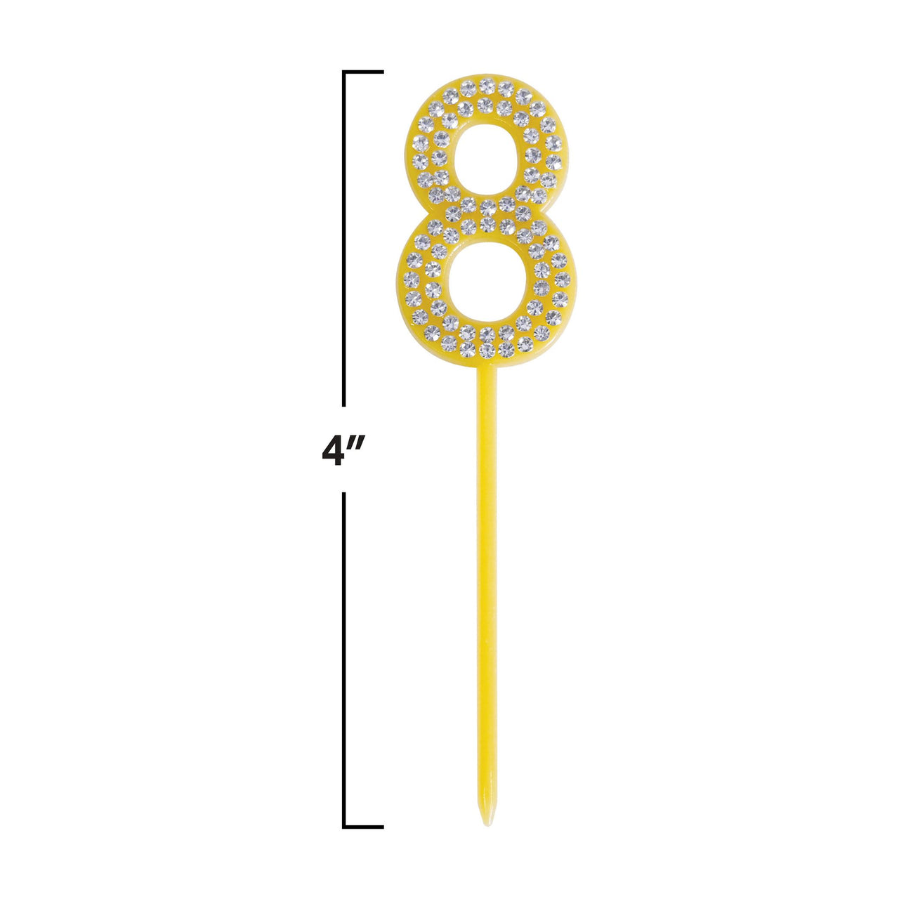 Number 8 Cake Topper Pick - 4 Inch Plastic Cake Topper - view 5
