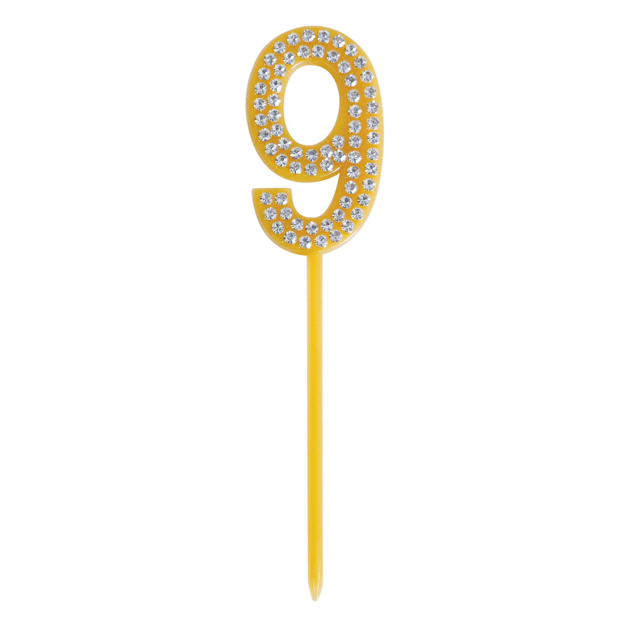 Number 9 Cake Topper Pick - 4 Inch Molded Plastic Numeral