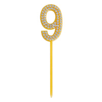 Number 9 Cake Topper Pick - 4 Inch Molded Plastic Numeral