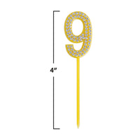 Number 9 Cake Topper Pick - 4 Inch Molded Plastic Numeral - view 5