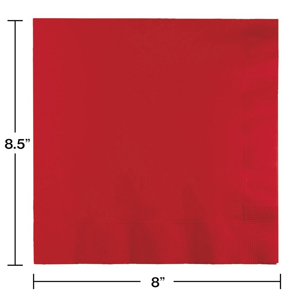 250ct Bulk Classic Red Dinner Napkins 3 Ply