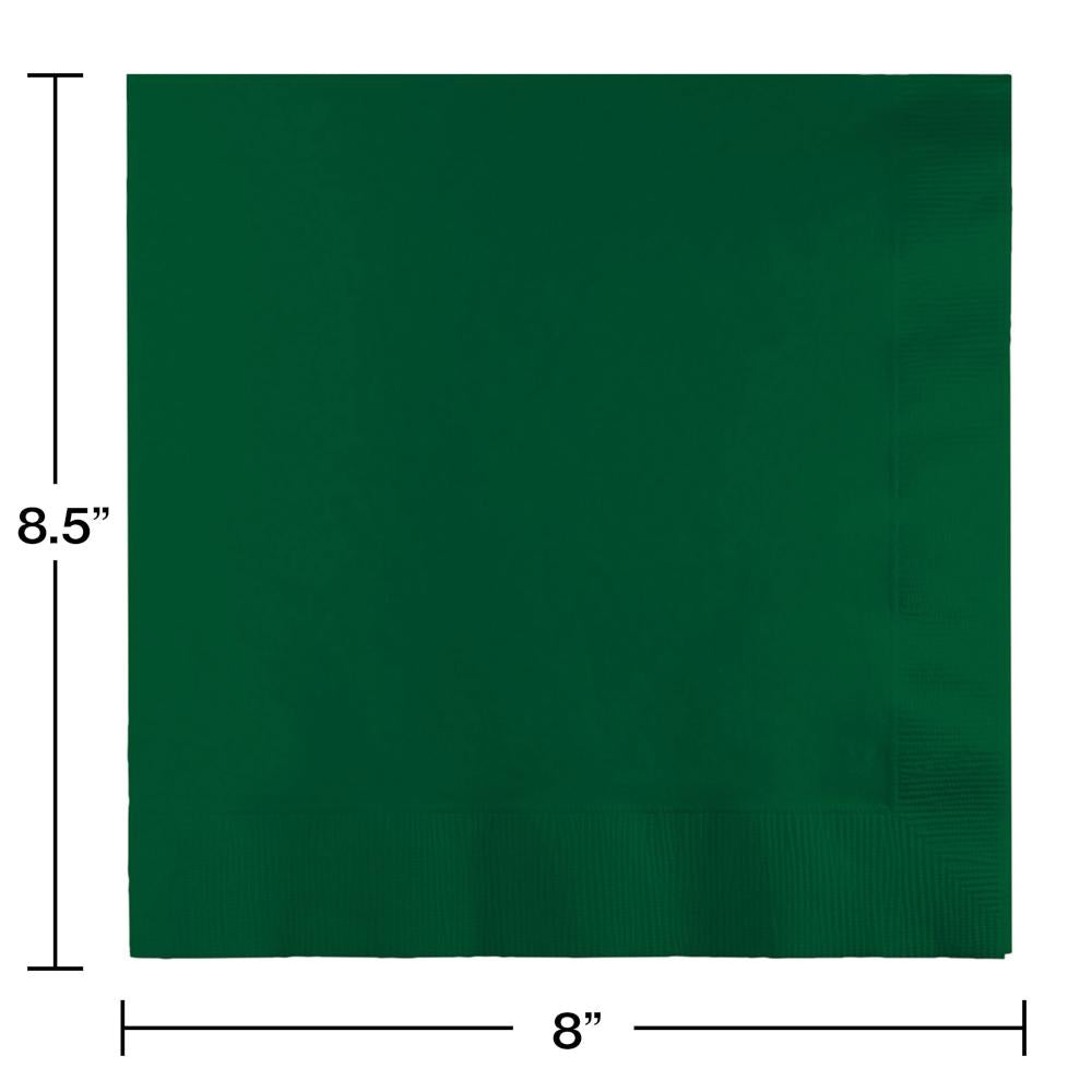 250ct Bulk Hunter Green Dinner Napkins 3 Ply