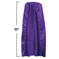 Purple Fabric Cape - 30-inch Spirit Color Accessory