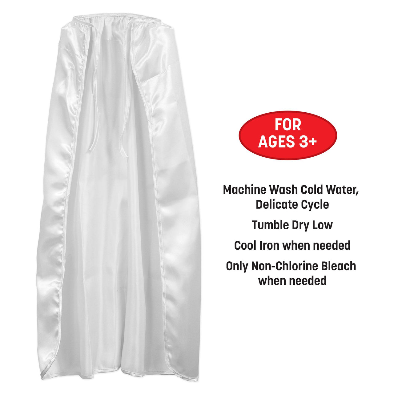 White Fabric Cape - 30 inch (Spirit Colors, Heroes, Halloween)