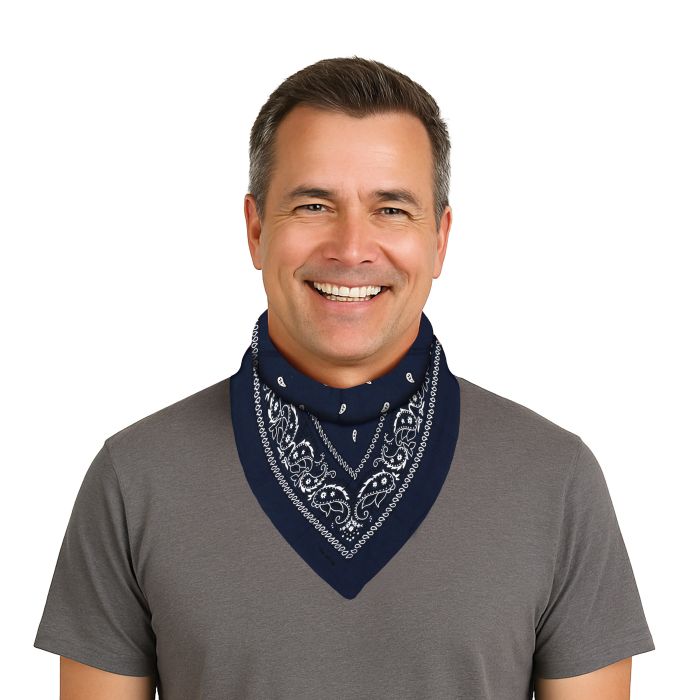Blue Bandana - 22" x 22" Classic Western & Spirit Accessory