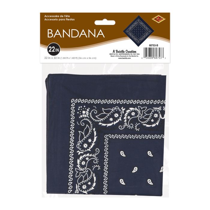 Blue Bandana - 22" x 22" Classic Western & Spirit Accessory