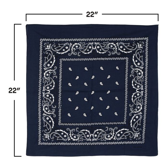 Blue Bandana - 22" x 22" Classic Western & Spirit Accessory