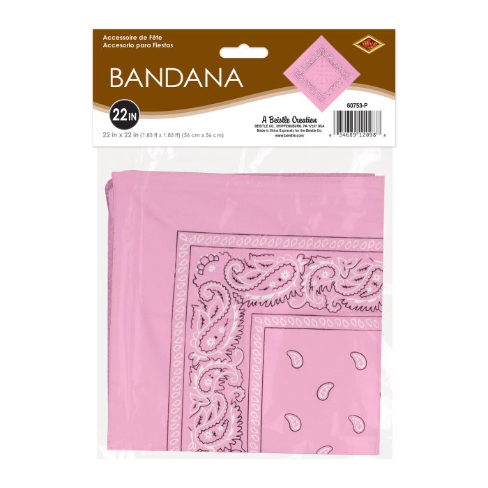 Pink Bandana - 22" x 22" Spirit & Western Accessory