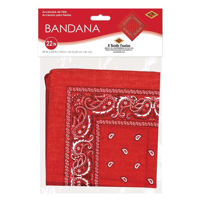 Red Bandana - 22" x 22" Spirit & Western Accessory