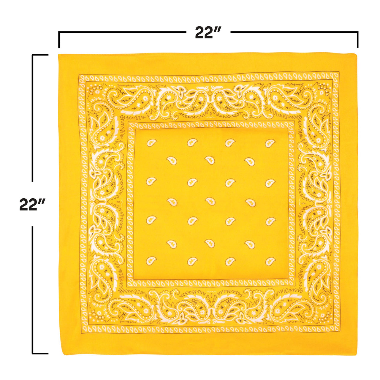 Vibrant Yellow Bandana - 22" Square Accessory